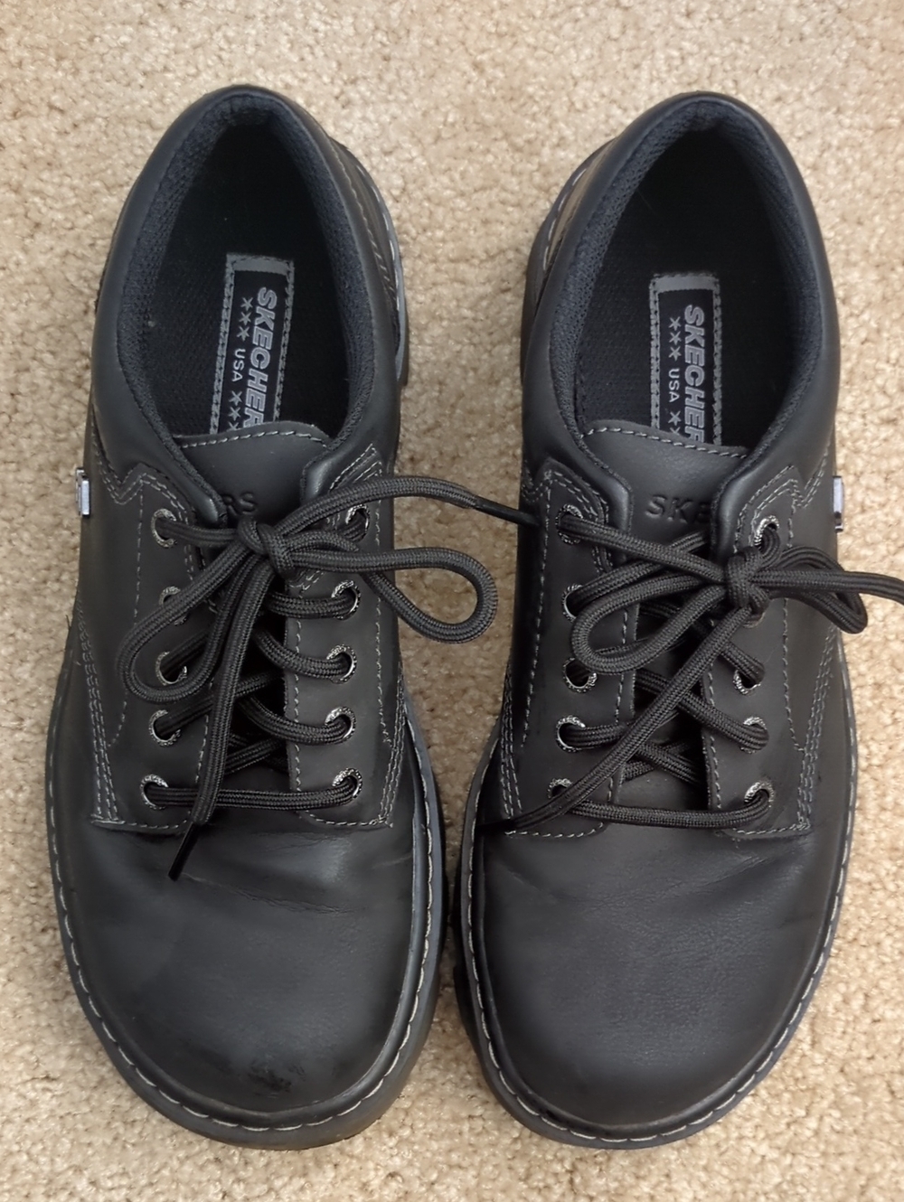 Skechers Black Lace-Up Women's Oxford Shoes